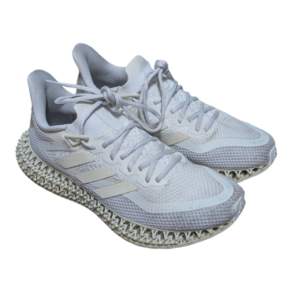 Adidas All White 4DFWD 2 running sneakers EUC Women's 8 springy foam cool energy - Picture 2 of 8